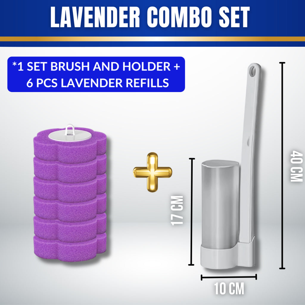 C&C Disposable Toilet Bowl Cleaner Brush With Holder Built-In Cleaning Fluid Brush Head Berus Tandas Pakai Buang