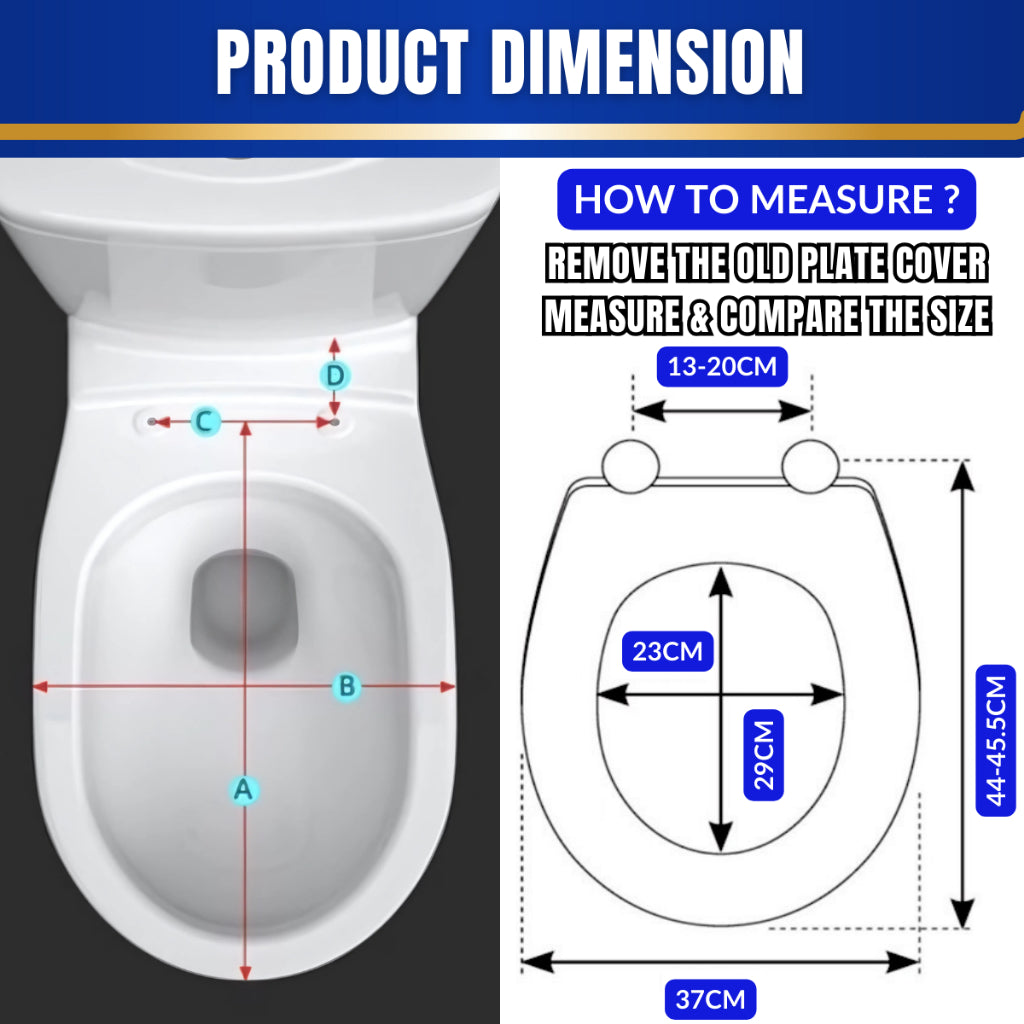 Heavy-Duty Colour Plastic Toilet Seat Cover With Adjustable Hinge