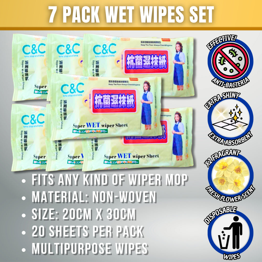 Tisu Basah Lantai Wiper Mop Lantai Penyapu Kertas Pakai Buang Kain Wet Tissue Magik Habuk Rambut Rumah Super Wet Wipes
