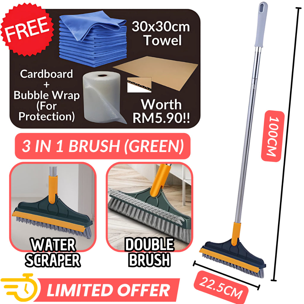 C&C 3 in 1 Rotatable V Shape Floor Tile Cleaning Brush Magic Broom Gap Cleaning Gap Brush Penyapu Lantai Berus Lantai