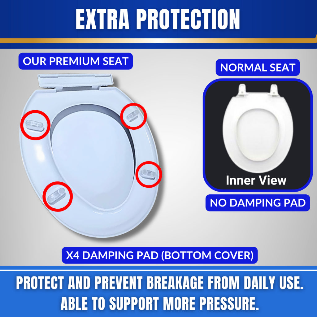 Heavy-Duty Colour Plastic Toilet Seat Cover With Adjustable Hinge