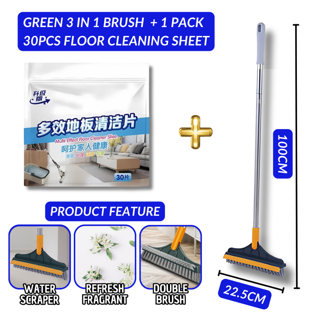 3in1 Magic Broom Penyapu Lantai Floor Cleaning Brush Gap Scrub Brush Tile Kitchen Bathroom Glass Toilet