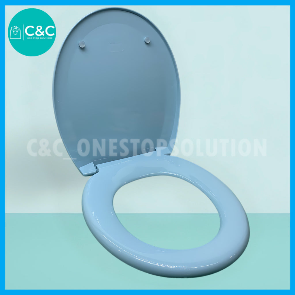 Heavy-Duty Colour Plastic Toilet Seat Cover With Adjustable Hinge