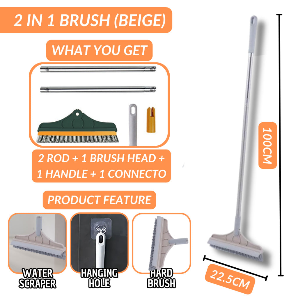 3in1 Magic Broom Penyapu Lantai Floor Cleaning Brush Gap Scrub Brush Tile Kitchen Bathroom Glass Toilet