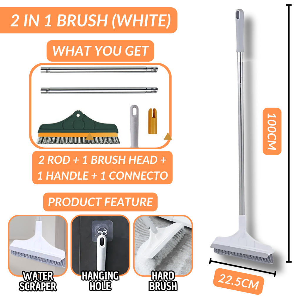 C&C 3 in 1 Rotatable V Shape Floor Tile Cleaning Brush Magic Broom Gap Cleaning Gap Brush Penyapu Lantai Berus Lantai