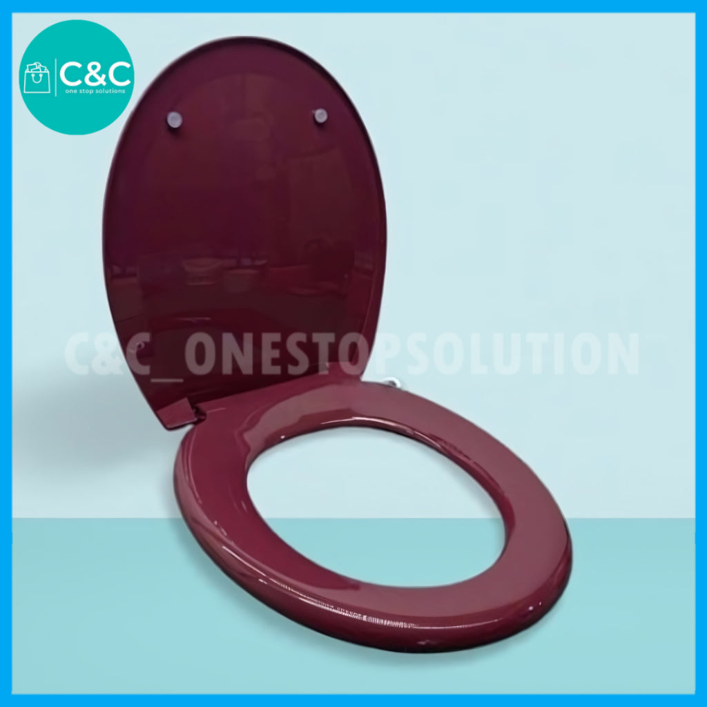 Heavy-Duty Colour Plastic Toilet Seat Cover With Adjustable Hinge