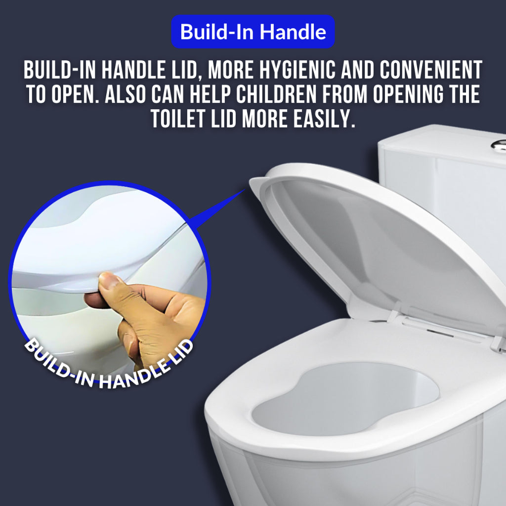 C&C 1PCS Dual Use Adult + Children Toilet Seat Cover Child Potty Train Toilet Seat Cover With Free Soft Close Hinge