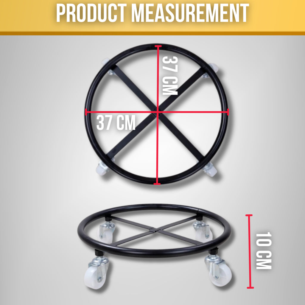 C&C Heavy Duty Gas Tank Trolley Stainless Steel Gas Tank Roller 4 Wheel Gas Tank Stand Roller Troli Tangki Gas