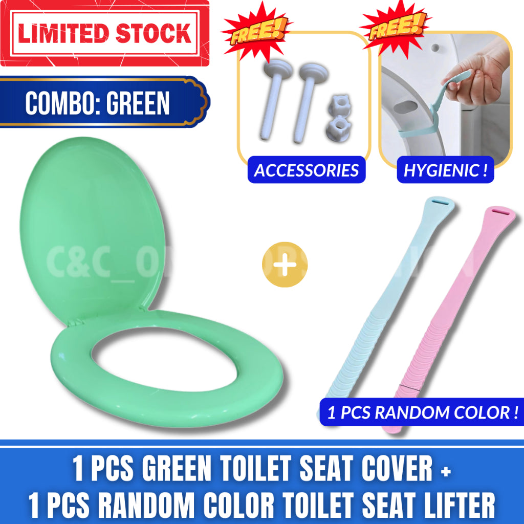 C&C 7Colors Toilet Seat Cover With Screw Plastik Toilet Bowl Seat Cover O Shape Jamban Duduk Penutup Tandas Duduk