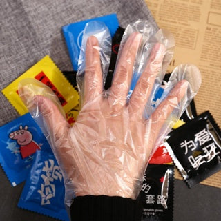 C&C Disposable Plastic Hand Gloves Individual Pack Free Size Glove Sarung Tangan Plastik