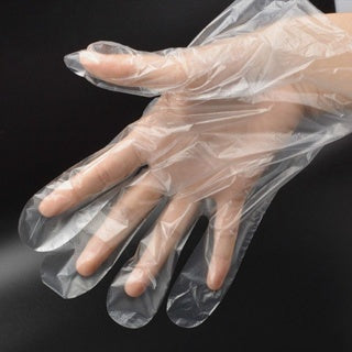 C&C Disposable Plastic Hand Gloves Individual Pack Free Size Glove Sarung Tangan Plastik