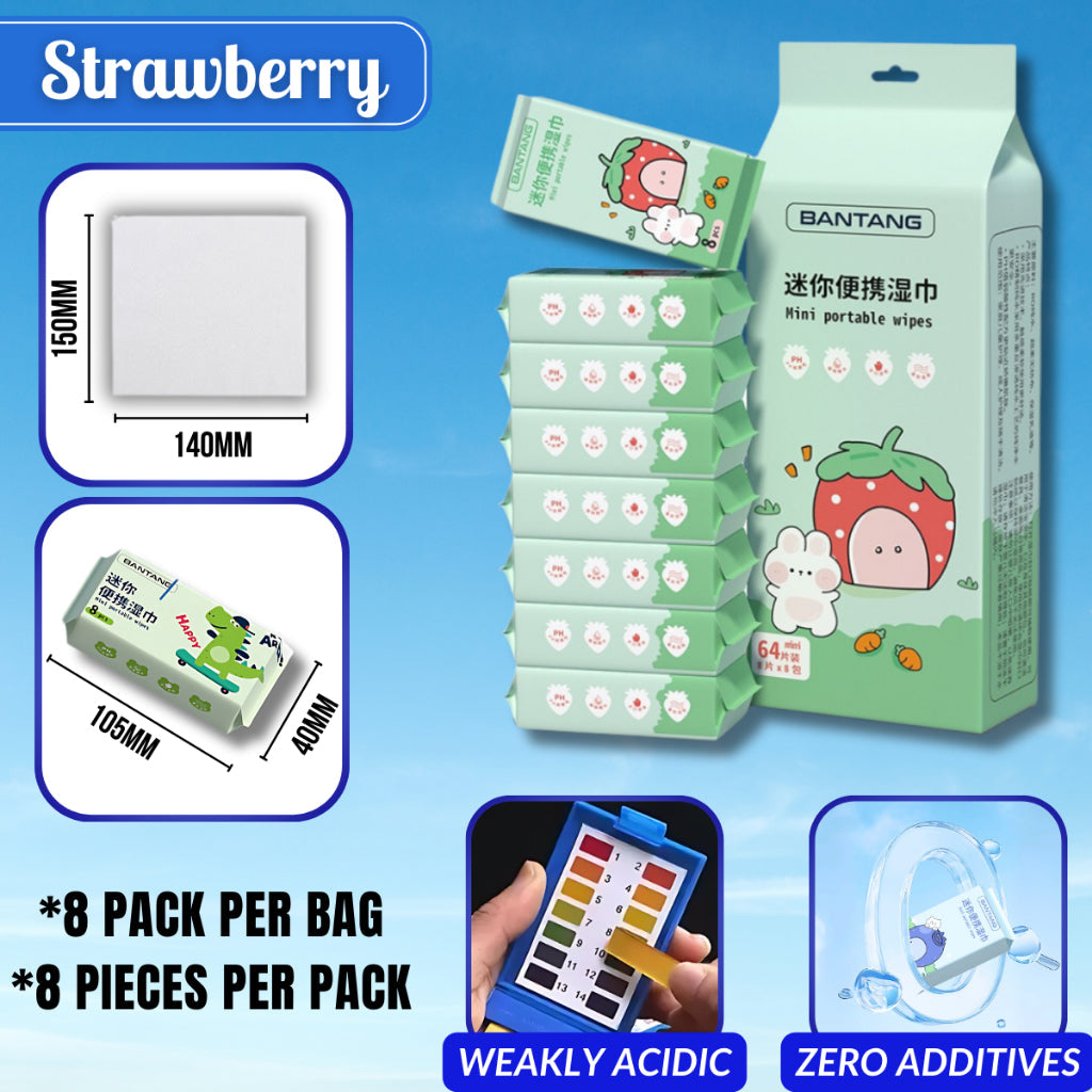 C&C Disposable Mini Baby Wipes Cleaning Wipes Portable Travel Wet Tissue Pocket Size Clean Wet Wipes