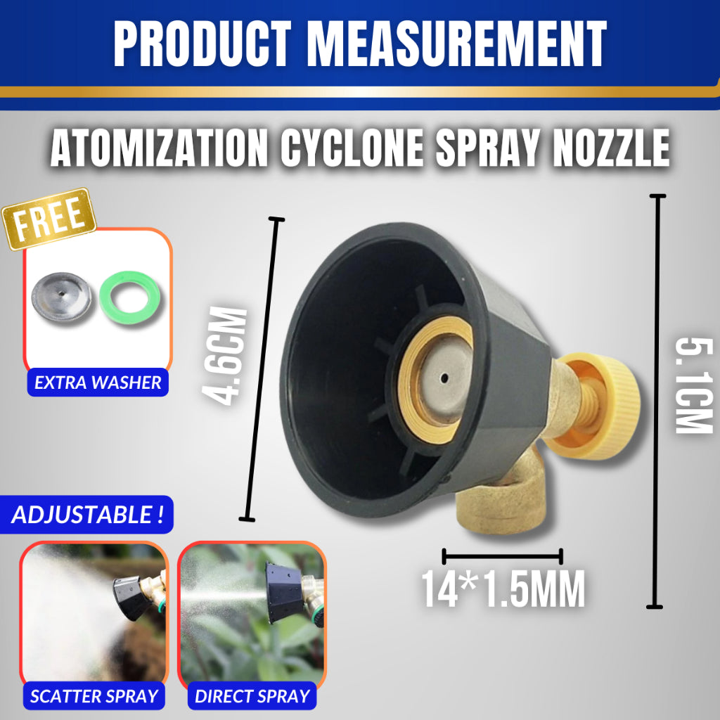 C&C High Pressure Cyclone Nozzle Agricultural Atomization Adjustable Garden Mist Spryer Muncung Tekanan Tinggi
