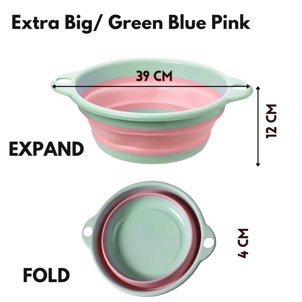 TRAVEL Multipurpose Foldable wash basin Portable Household Large Collapsible Travel Face Washing Bucket Dish Tub