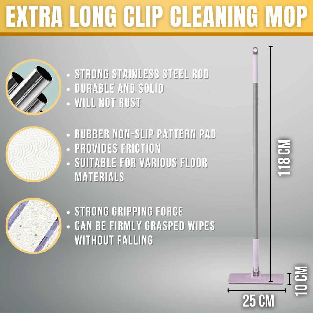 C&C Flat Mop Lazy Mop Disposable Wipes Mop Dry and Wet Use Mop Free Reusable Towel