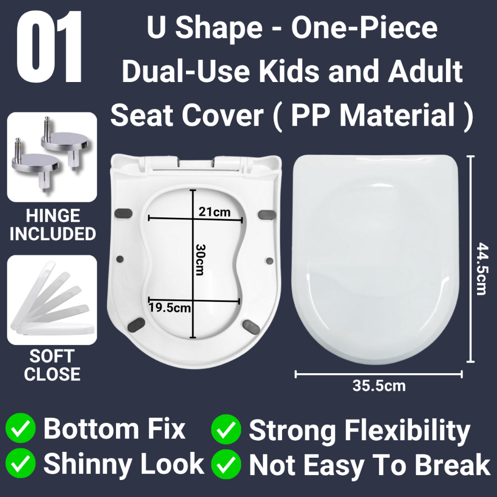 C&C 1PCS Dual Use Adult + Children Toilet Seat Cover Child Potty Train Toilet Seat Cover With Free Soft Close Hinge