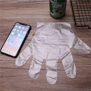 C&C Disposable Plastic Hand Gloves Individual Pack Free Size Glove Sarung Tangan Plastik
