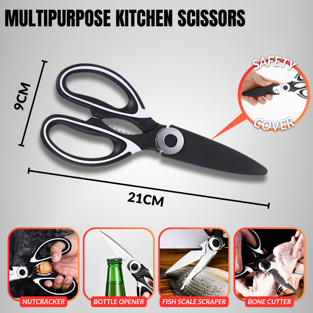 SK5 Japan Multifunction Heavy Duty Scissors Kitchen Shears / Gunting Dapur Heavy Duty Ikan tulang bone daging mea