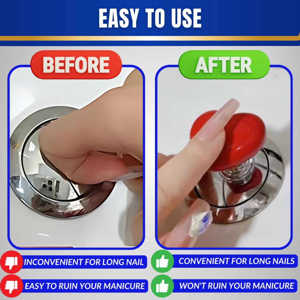 C&C Love Heart Shaped Toilet Tank Button Presser Water Press Flush Button Drawer Door Knob Handle