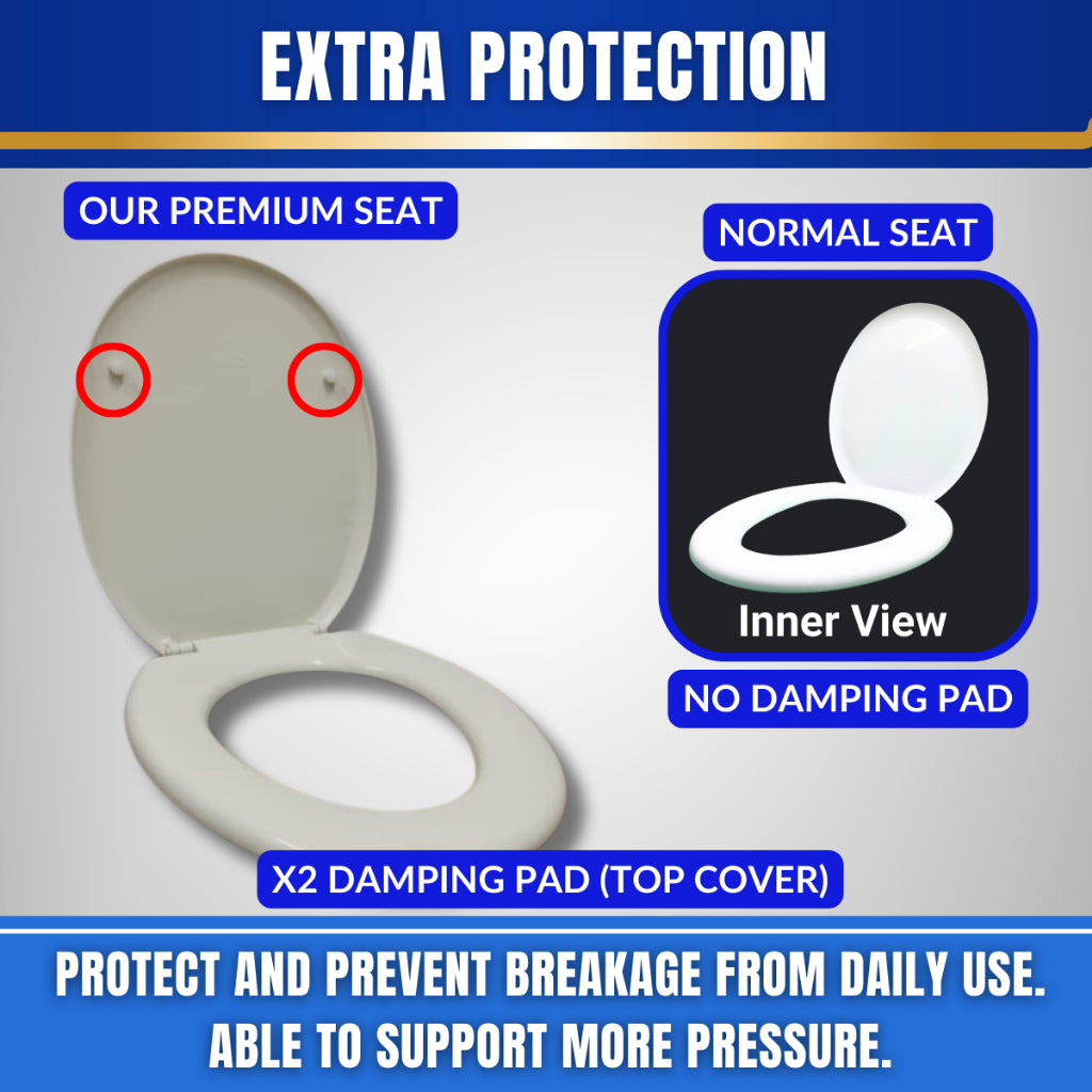 Heavy-Duty Colour Plastic Toilet Seat Cover With Adjustable Hinge