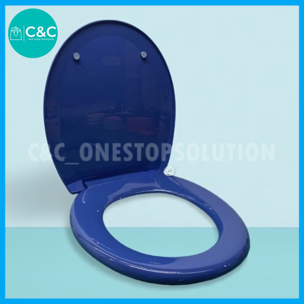 Heavy-Duty Colour Plastic Toilet Seat Cover With Adjustable Hinge