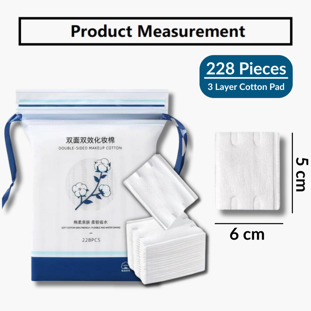 C&C 228pcs Cotton Pad Facial Cosmetic Remover Nail Polish Remover Make up Cleansing Cotton Pads Pad Kapas Muka