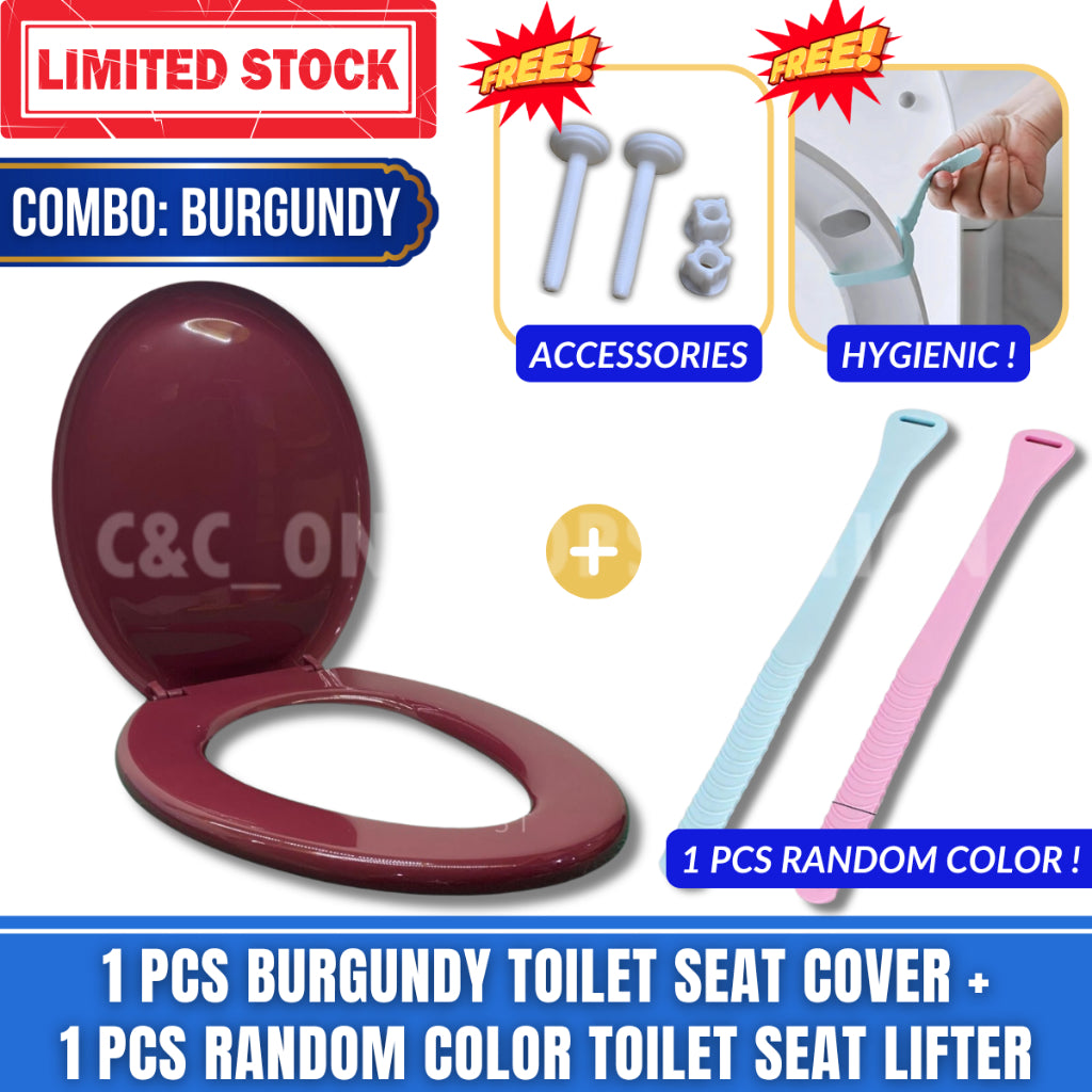 C&C 7Colors Toilet Seat Cover With Screw Plastik Toilet Bowl Seat Cover O Shape Jamban Duduk Penutup Tandas Duduk