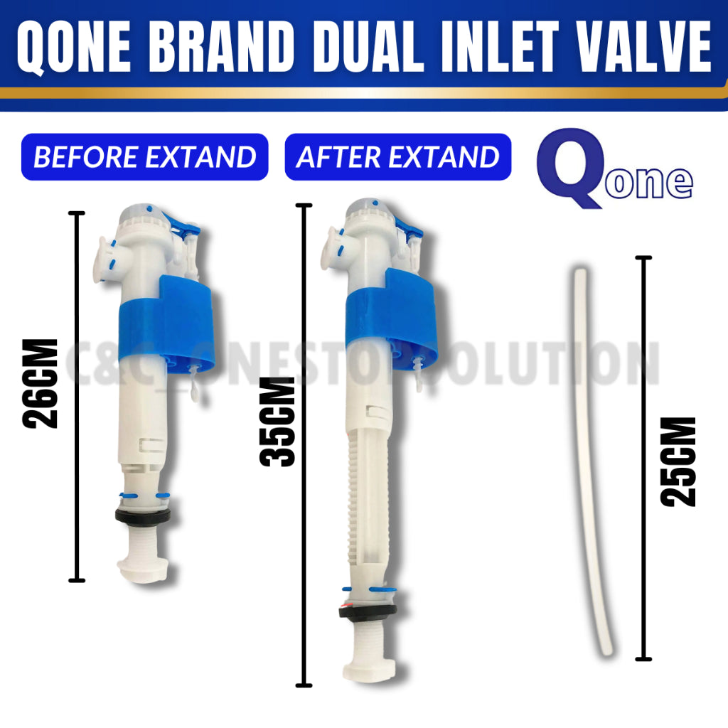 Toilet Water Tank Adjustable Compact Dual Inlet Valve Side Bottom Toilet Cistern Flushing Fill Valve 1/2 inch
