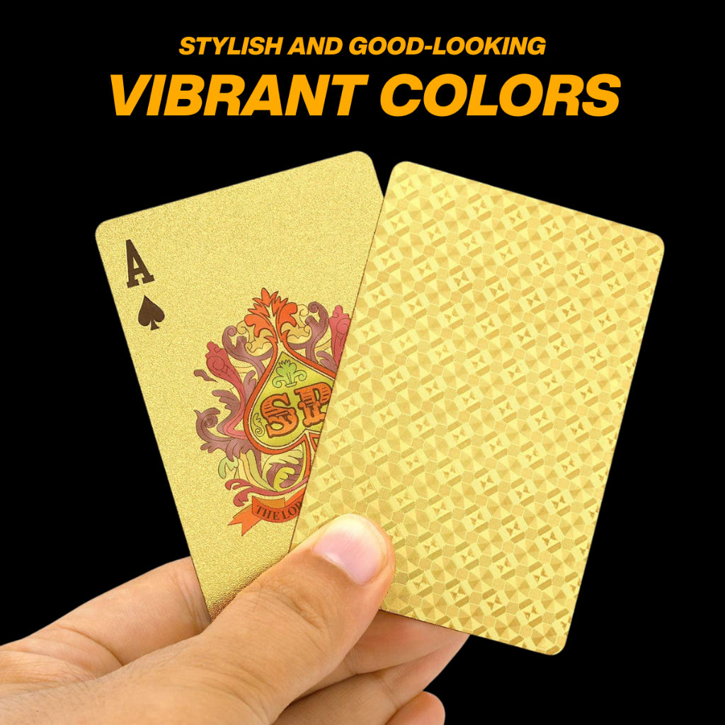 Premium Gold Waterproof Plastic Foil Luxury Poker Card Playing Cards Classic Magic Tricks Tool Deck kad poker