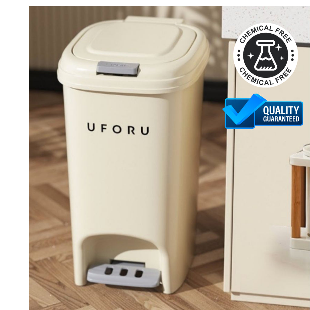 C&C 8L Premium Double Cover Opening Foot Pedal Dustbin Anti-Corrode Tight Sealed Lid Large Capacity