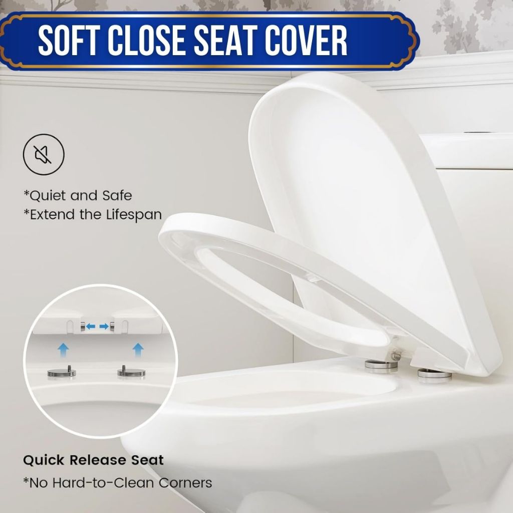Full Set S-Trap Jamban Tandas dengan Penutup Tandas Aksesori Lengkap Mangkuk Tandas Toilet Bowl One Piece Washdown