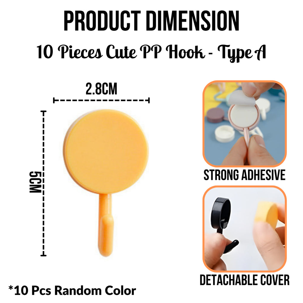 C&C Wall Hook Strong Adhesive Magic Hook / Cangkuk Dinding Kuat Pelekat Load-bearing Simple Paste Hook Cute Creative