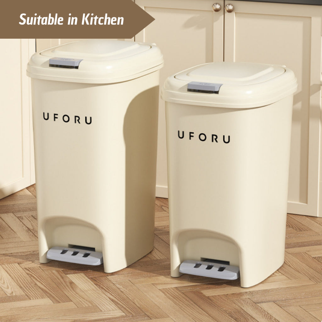 C&C 8L Premium Double Cover Opening Foot Pedal Dustbin Anti-Corrode Tight Sealed Lid Large Capacity