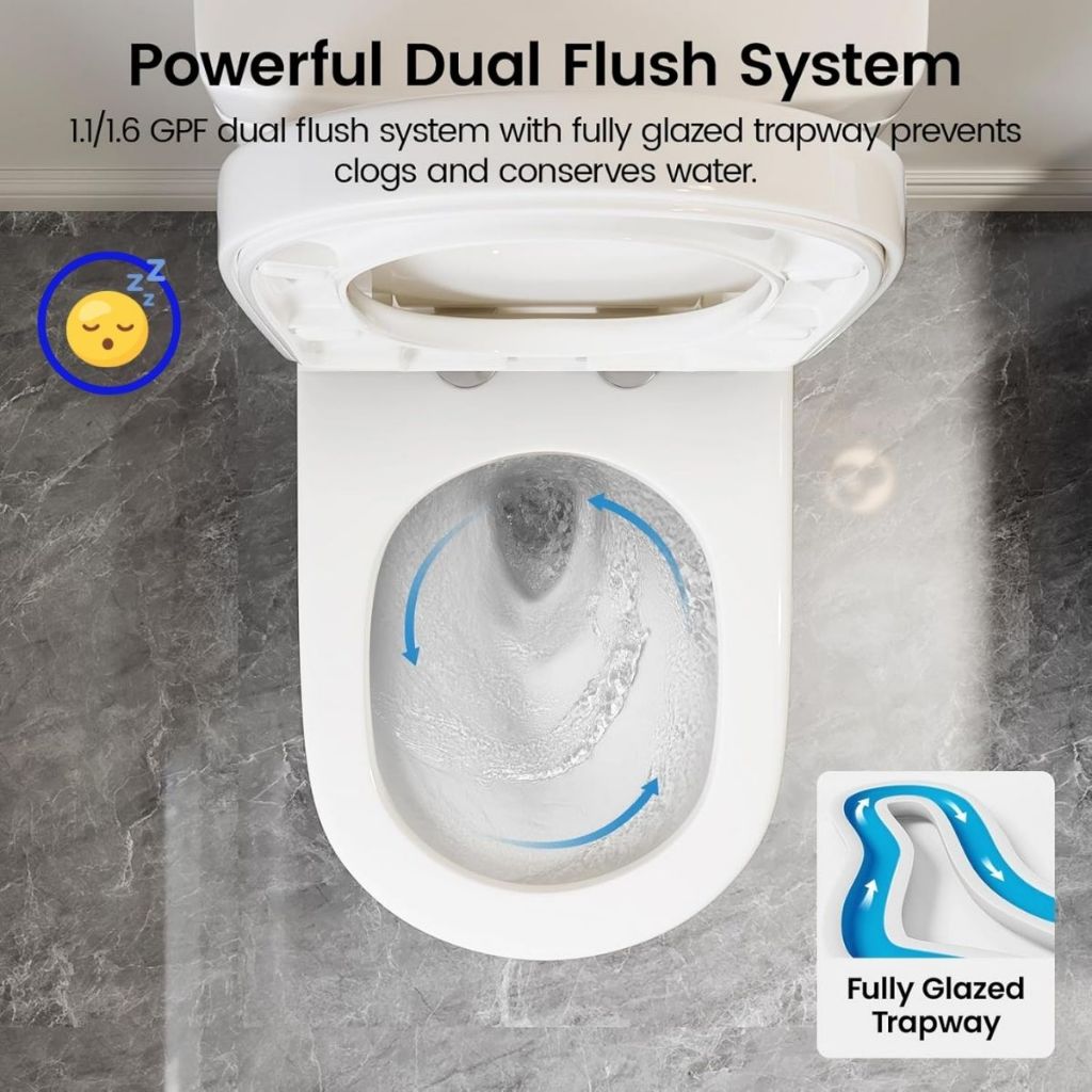 Full Set S-Trap Jamban Tandas dengan Penutup Tandas Aksesori Lengkap Mangkuk Tandas Toilet Bowl One Piece Washdown