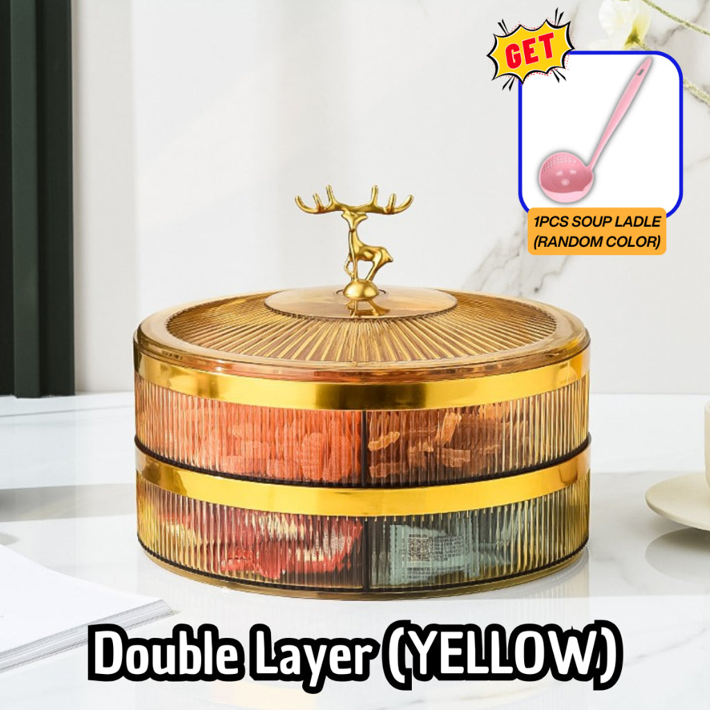 C&C Dried Fruit Candy Biscuit Storage Box Candy Tray Snack Tray Bekas Pusing Biskut Gula Raya Bekas Kuih Raya