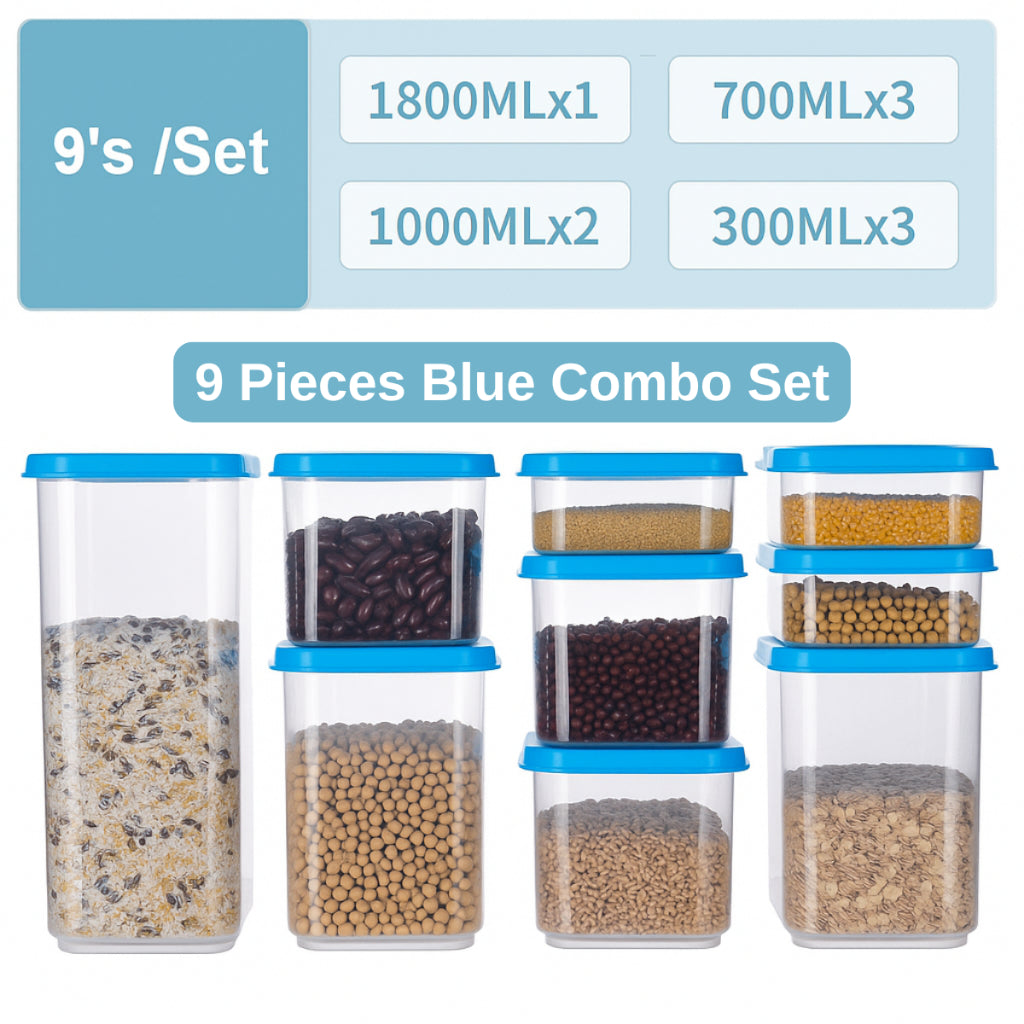 5pcs/set Stackable Airtight Twist Lock Transparent Food Storage Container Food Sealed Box Vacuum Sealed Kedap Udara