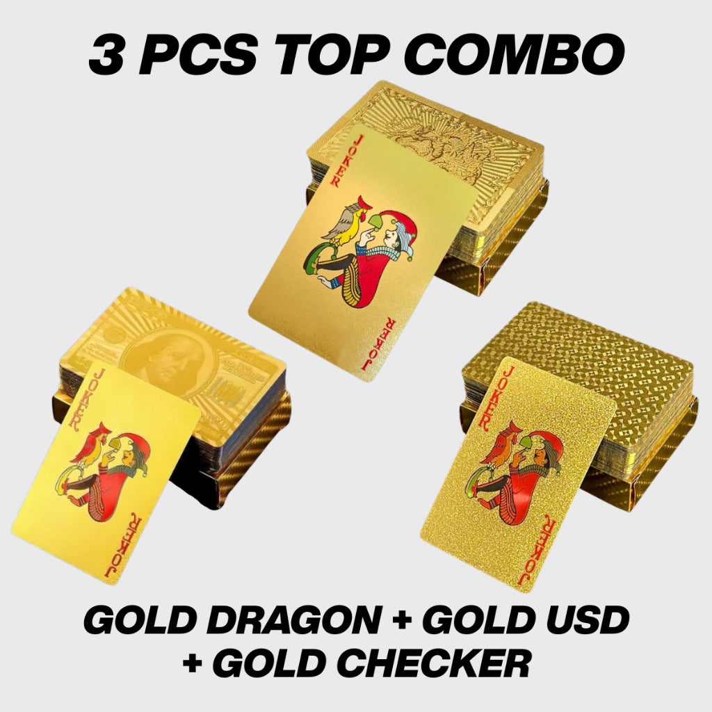 Premium Gold Waterproof Plastic Foil Luxury Poker Card Playing Cards Classic Magic Tricks Tool Deck kad poker