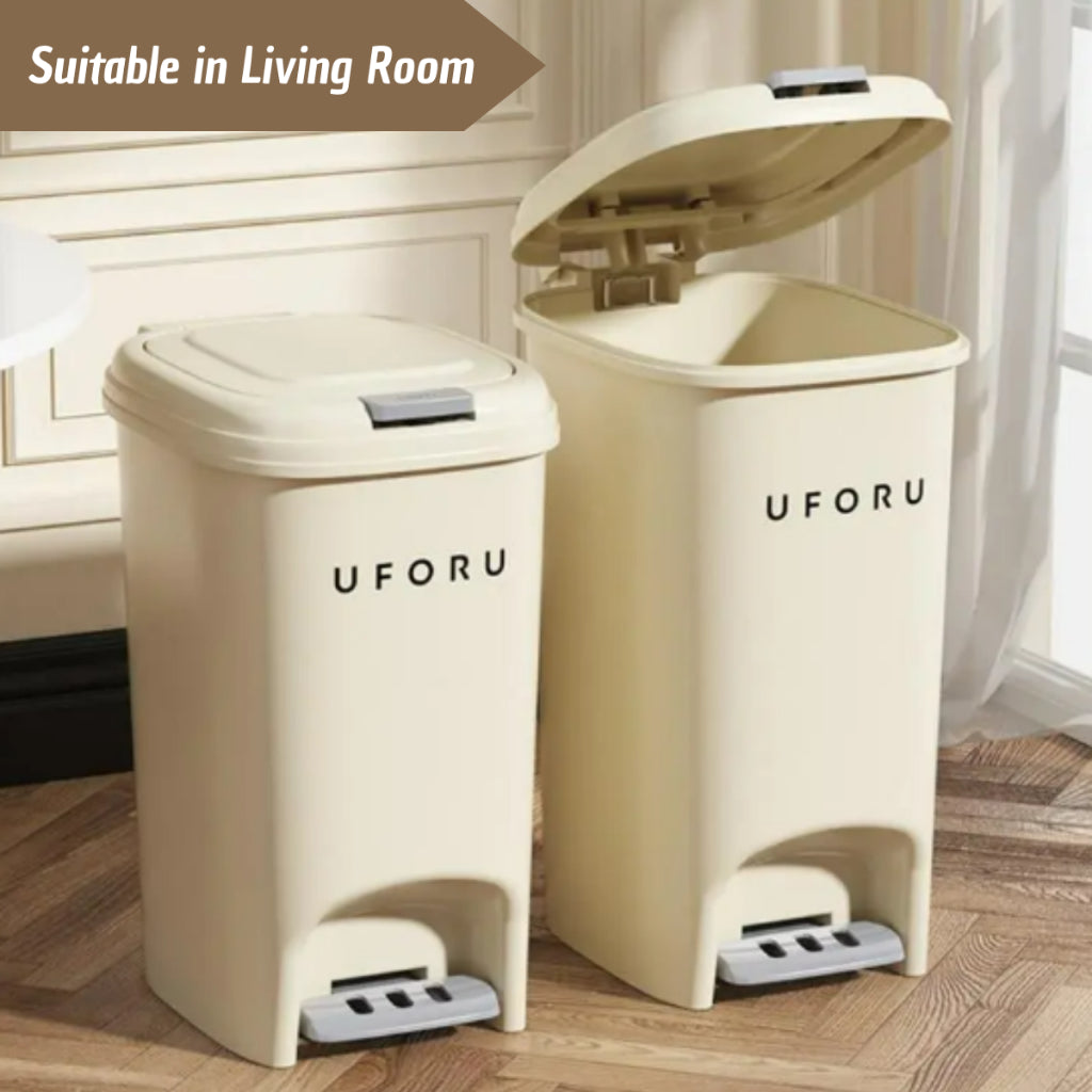 C&C 8L Premium Double Cover Opening Foot Pedal Dustbin Anti-Corrode Tight Sealed Lid Large Capacity
