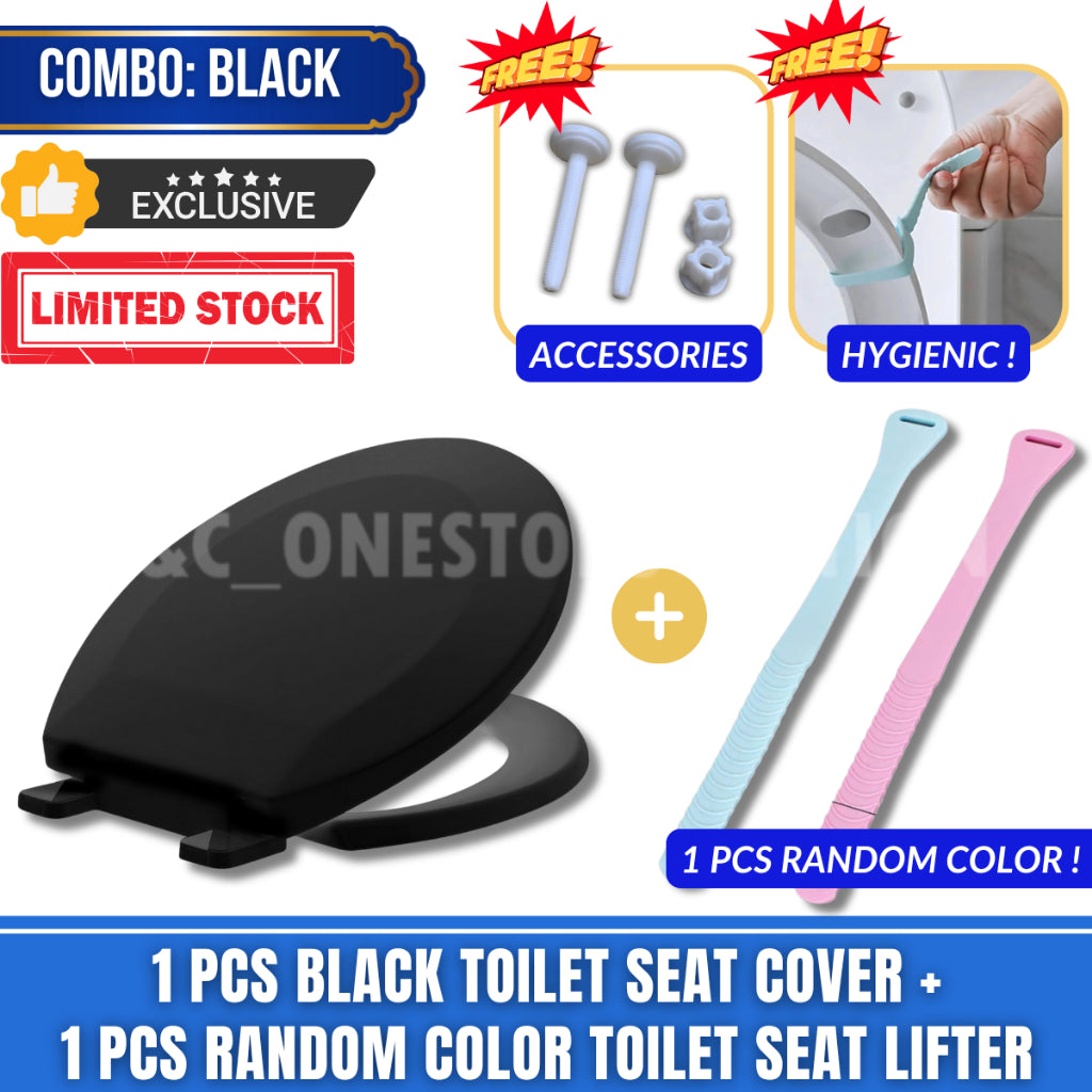 C&C 7Colors Toilet Seat Cover With Screw Plastik Toilet Bowl Seat Cover O Shape Jamban Duduk Penutup Tandas Duduk