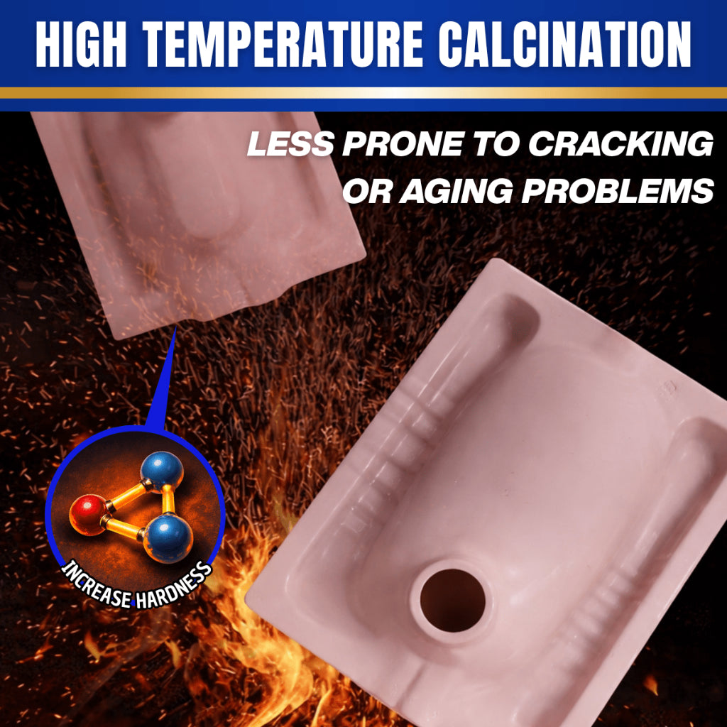 C&C Anti-Slip Squatting Pan Rectangular Toilet Pan White Gloss Ceramic Toilet Squatting Pan Tandas Cangkung Seramik