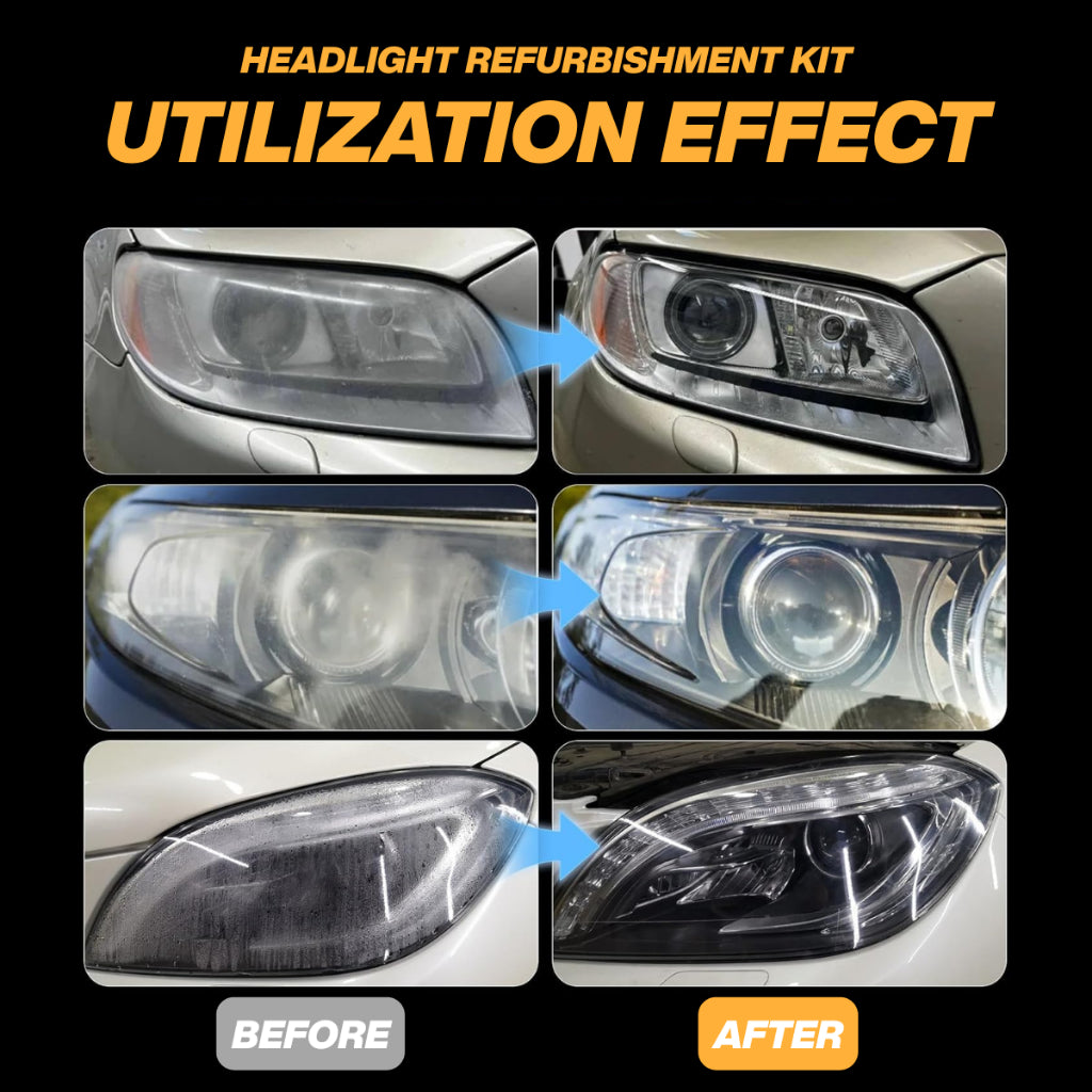 C&C OGOS BRAND Car Headlight Restore Kit and Hand-Held Car Glass Emulsion Kit Oil Firm Cleaner For All Car Vehicles