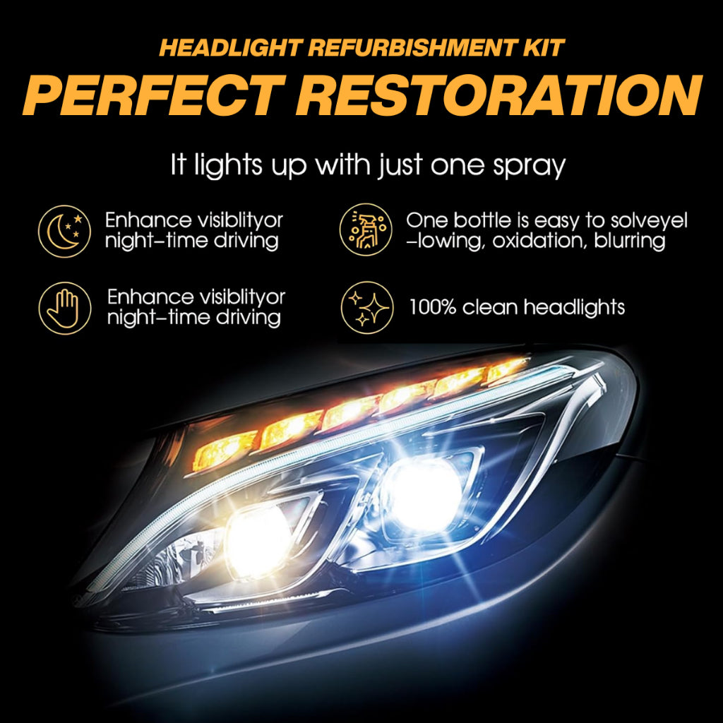 C&C OGOS BRAND Car Headlight Restore Kit and Hand-Held Car Glass Emulsion Kit Oil Firm Cleaner For All Car Vehicles