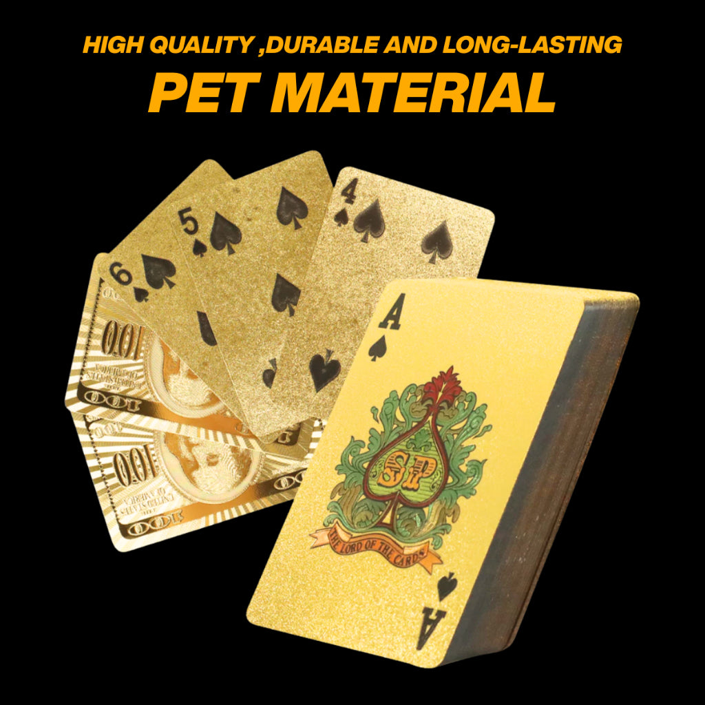 Premium Gold Waterproof Plastic Foil Luxury Poker Card Playing Cards Classic Magic Tricks Tool Deck kad poker