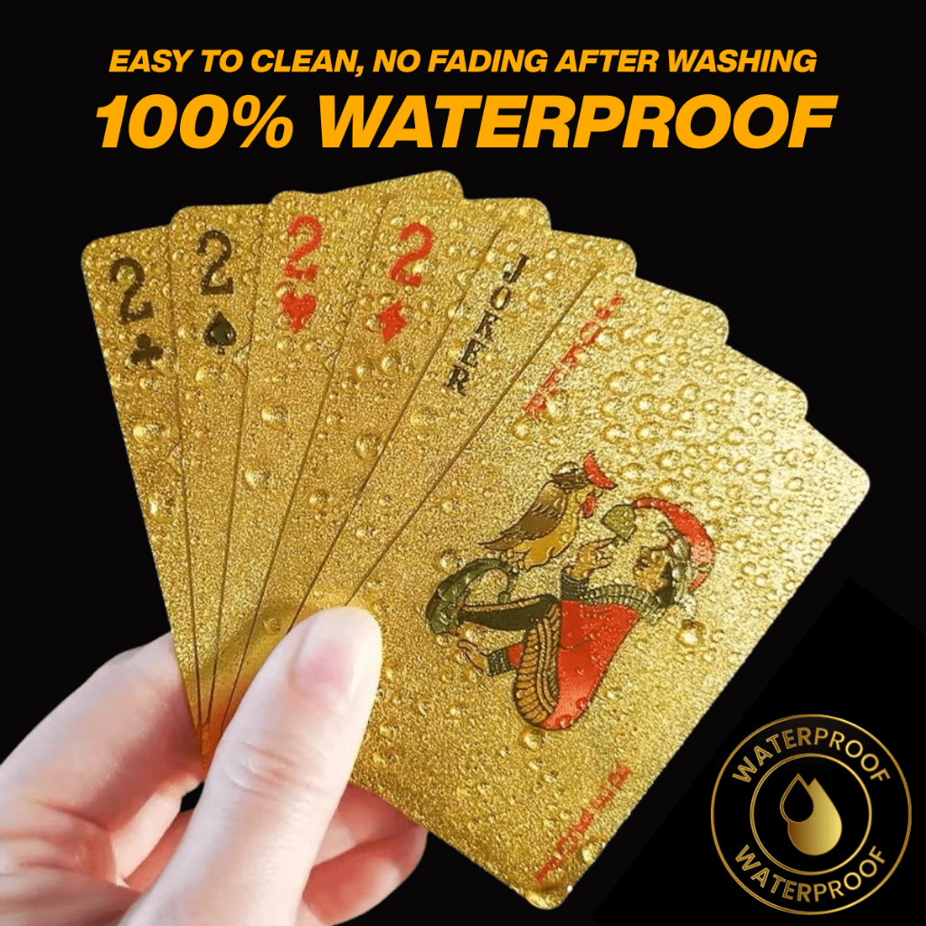 Premium Gold Waterproof Plastic Foil Luxury Poker Card Playing Cards Classic Magic Tricks Tool Deck kad poker