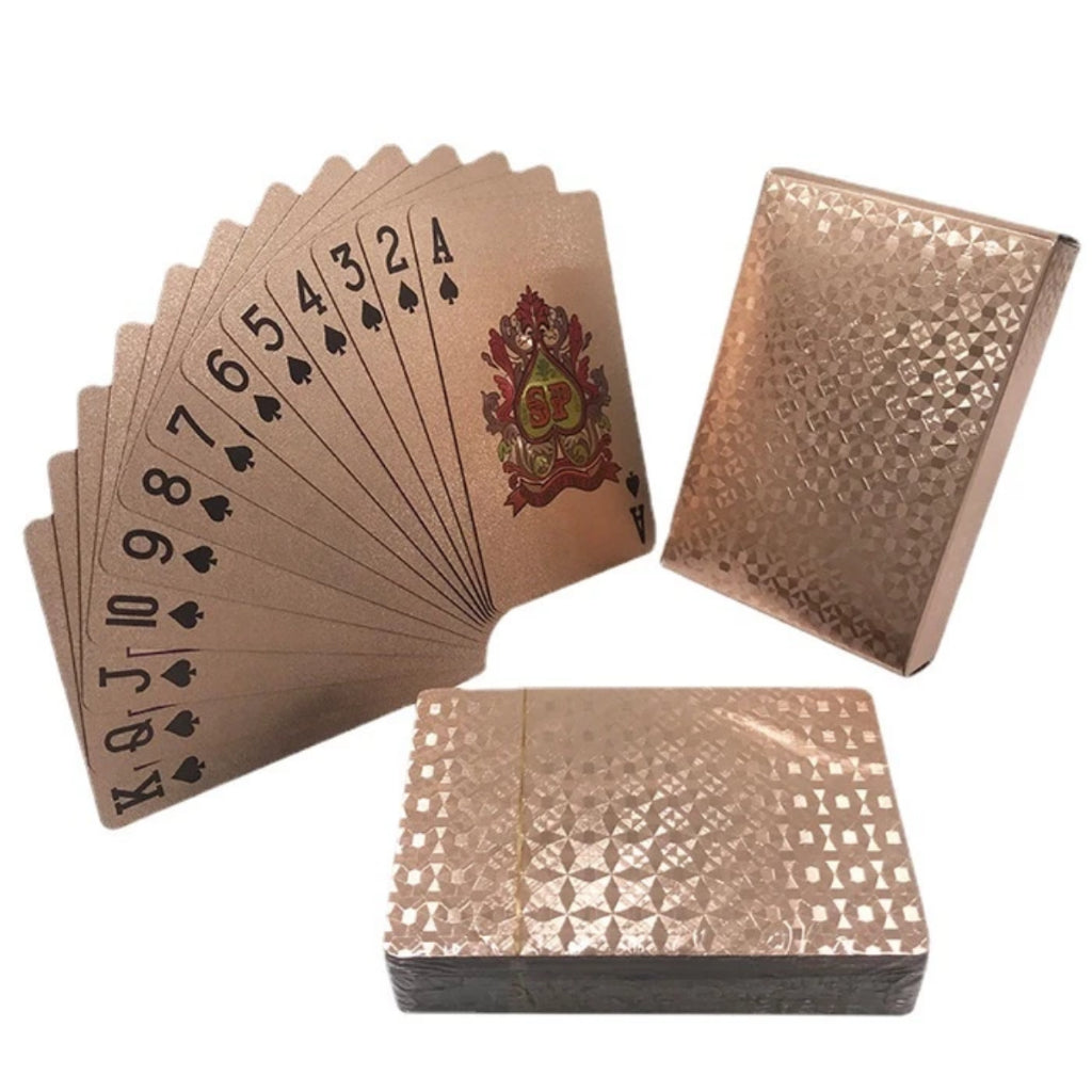 Premium Gold Waterproof Plastic Foil Luxury Poker Card Playing Cards Classic Magic Tricks Tool Deck kad poker