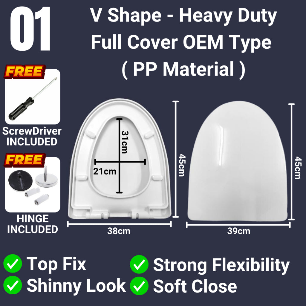 C&C Toilet Bowl Cover Toilet Seat Cover Tandas Duduk Mangkuk Tandas Duduk Penutup Tandas Duduk UF