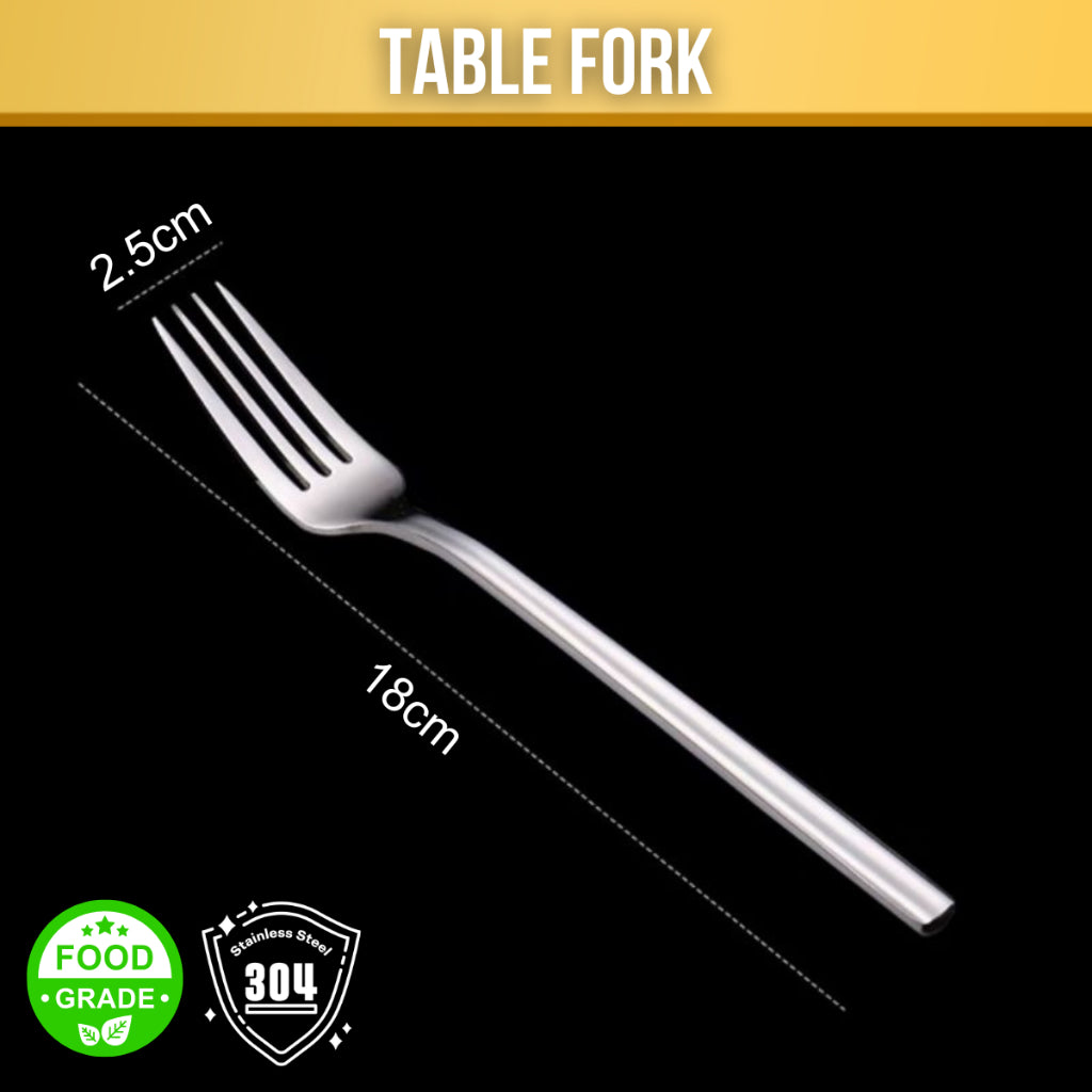 C&C Korean Stainless Steel Spoon And Fork Tableware Adult Cutlery Square Shank Dinner Spoon Sudu Atau Garfu Sudu Tebal
