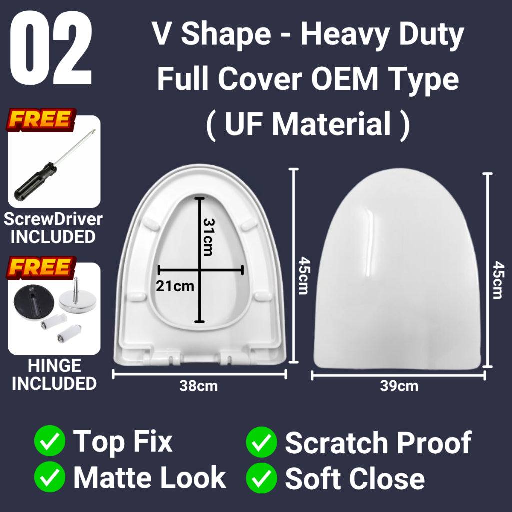 C&C Toilet Bowl Cover Toilet Seat Cover Tandas Duduk Mangkuk Tandas Duduk Penutup Tandas Duduk UF