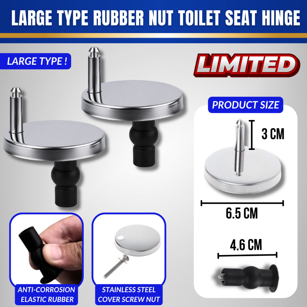 1 Set Spare Part SUS304 Toilet Seat Hinge Attachment Set Stainless Steel Toilet Seat Cover Hinge Quick Releas