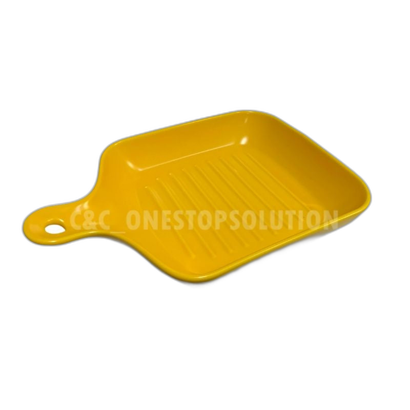 Nordic Style Ceramic Baking Plate With Handle  Square Cheese Baked Rice Pan Handle Cookware Bakeware Plates